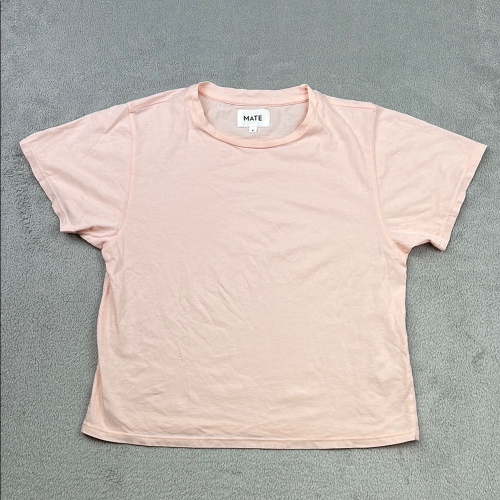 NWOT MATE the Label Shrunken Tee Pink Short Sleeve Tee
